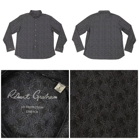 Robert Graham Other - Robert Graham Gray UV Protection Stretch Long Sleeve Shirt Size L Classic Fit
